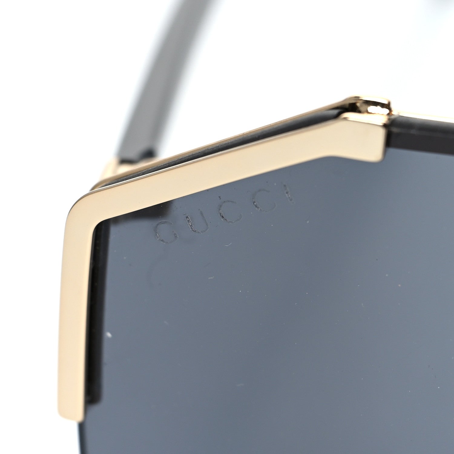 Gucci Metal Rimless Square Sunglasses GG0291S Black Gold 7 of 8