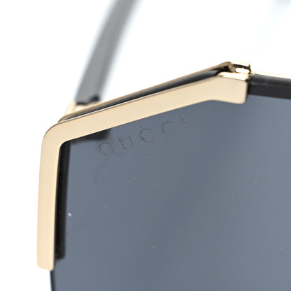 Gucci Metal Rimless Square Sunglasses GG0291S Black Gold 7 of 8