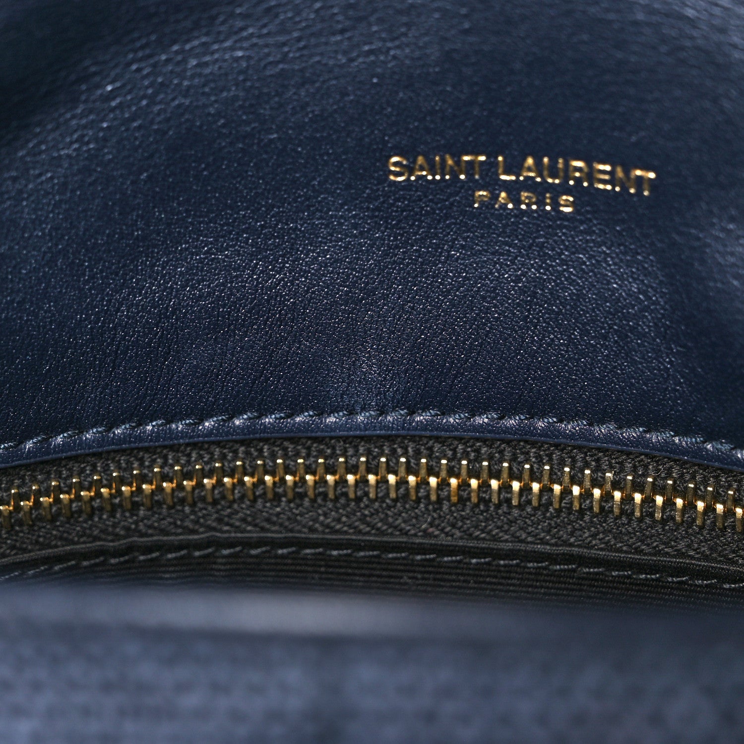 Saint Laurent Canvas Quilted Small Loulou Puffer Monogram Chain Satchel Marine 14 of 15