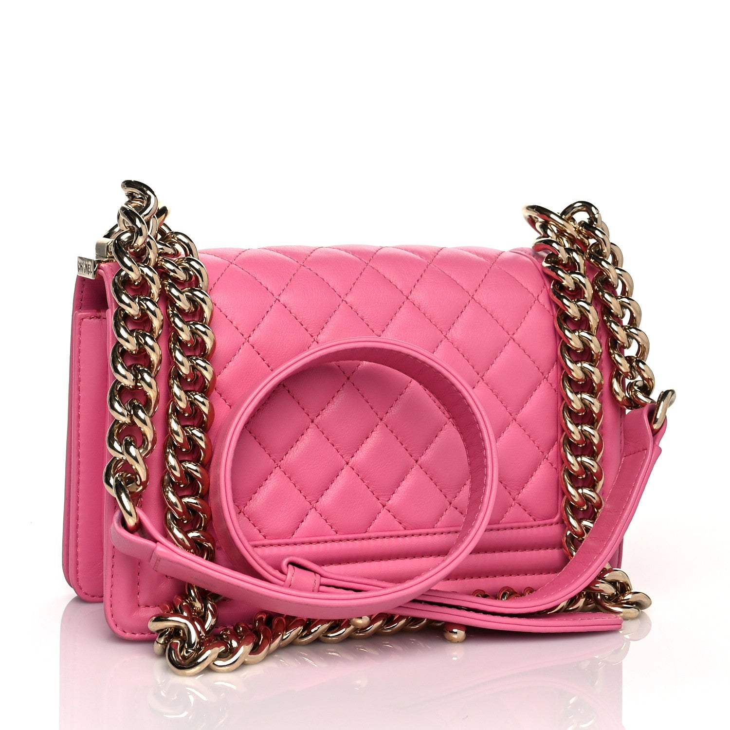 Chanel Lambskin Quilted Small Boy Flap Dark Pink 3 of 12