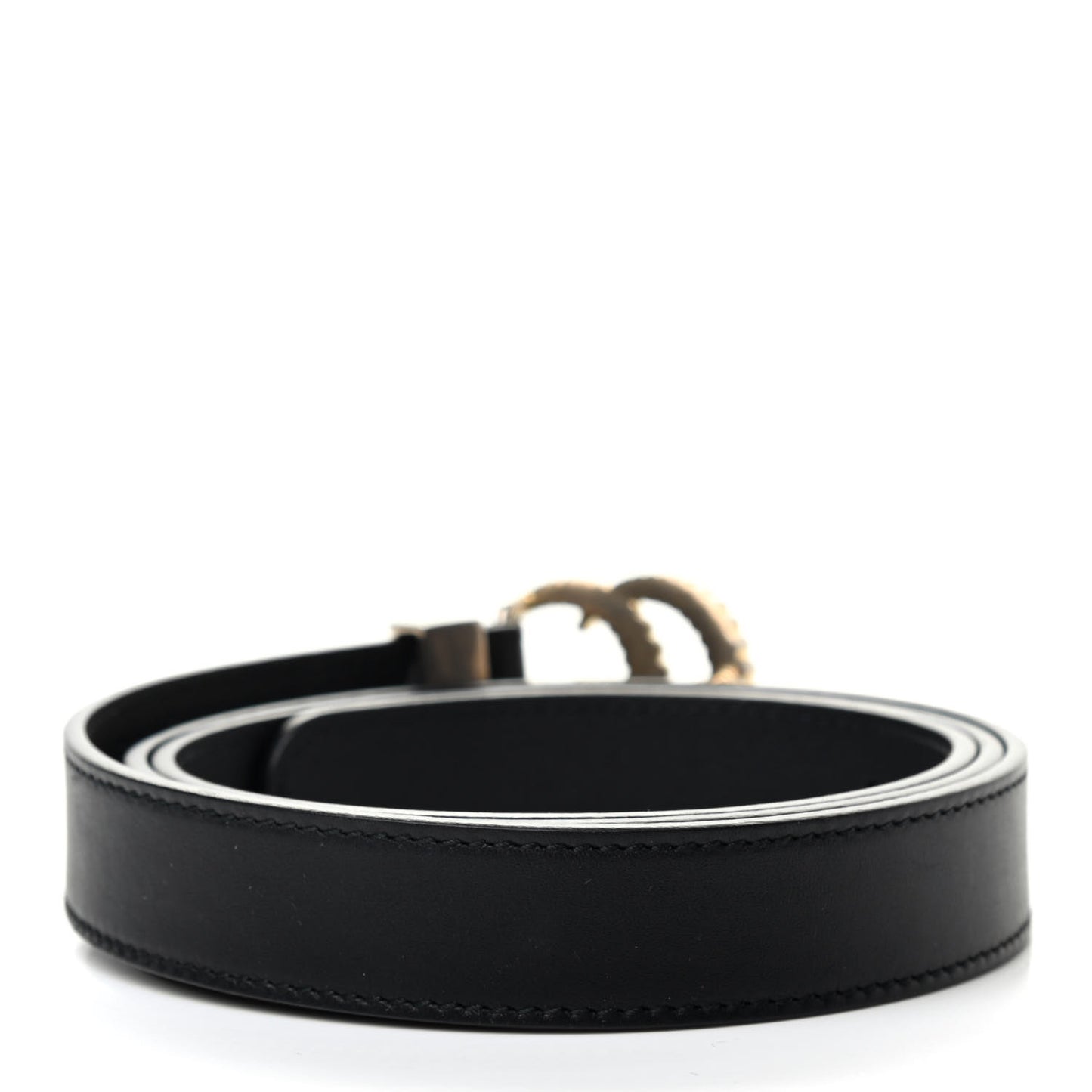 Moon Calfskin Torchon Double G 25mm Belt 100 40 Black