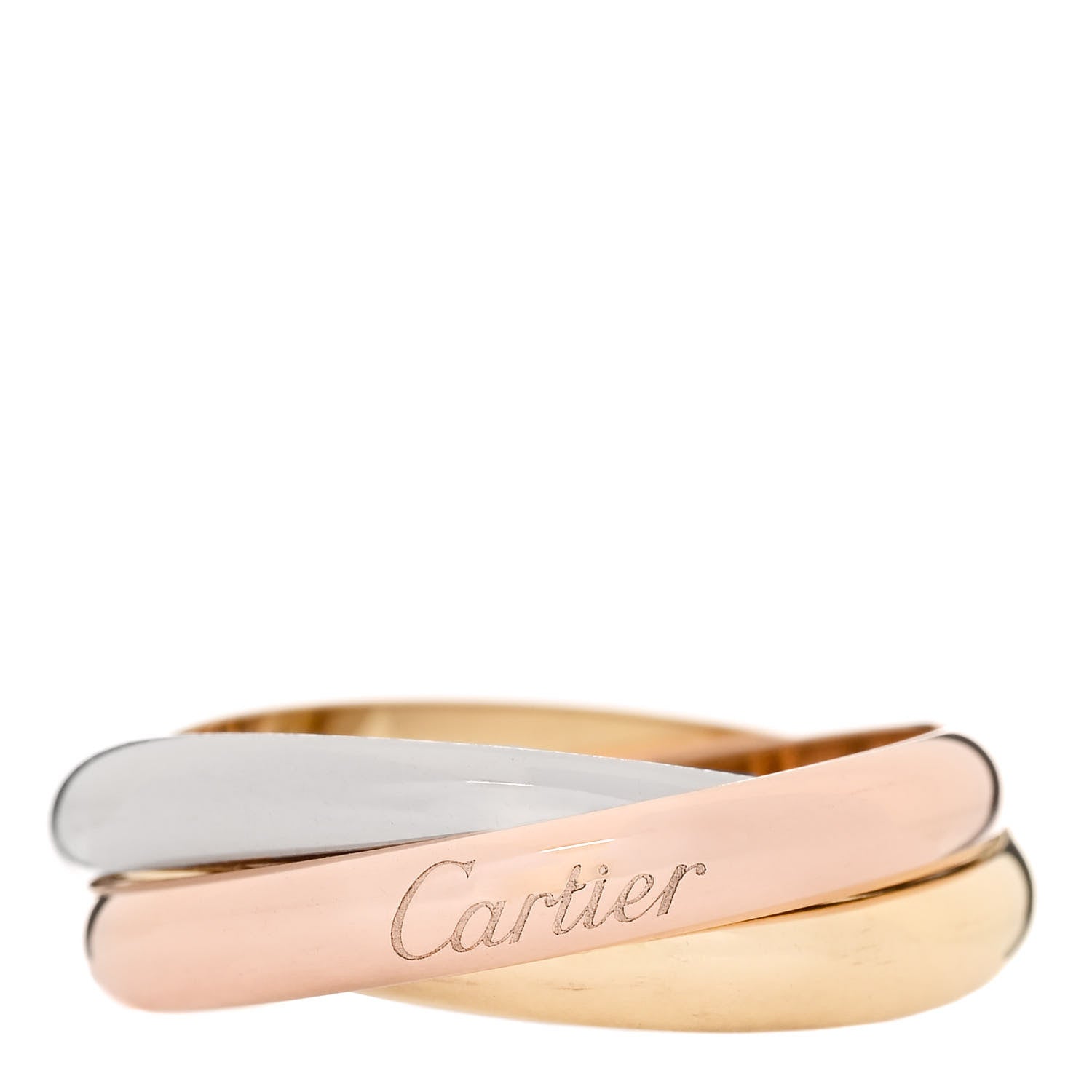 Cartier 18K Pink Yellow White Gold Classic Trinity Ring 65 11 1 of 5