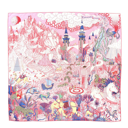 Hermes Cashmere Silk Cosmographia Universalis Shawl 140 Rose White Bleu 1 of 8
