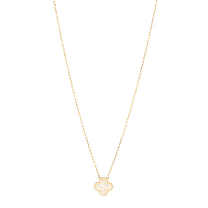 Van Cleef & Arpels 18K Yellow Gold Mother of Pearl Vintage Alhambra Pendant Necklace 1 of 7