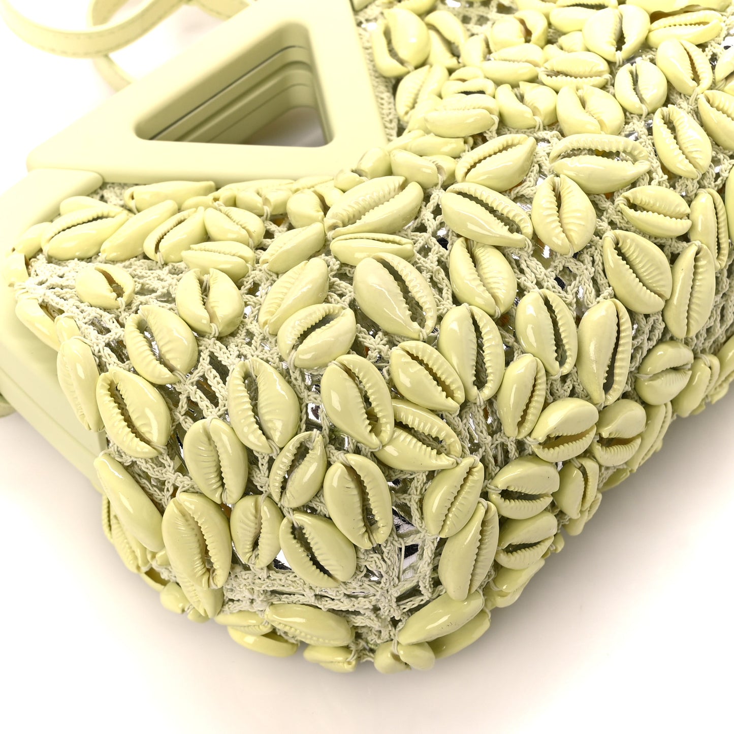 Crochet Seashell Embellished The Point Triangle Bag Lemon