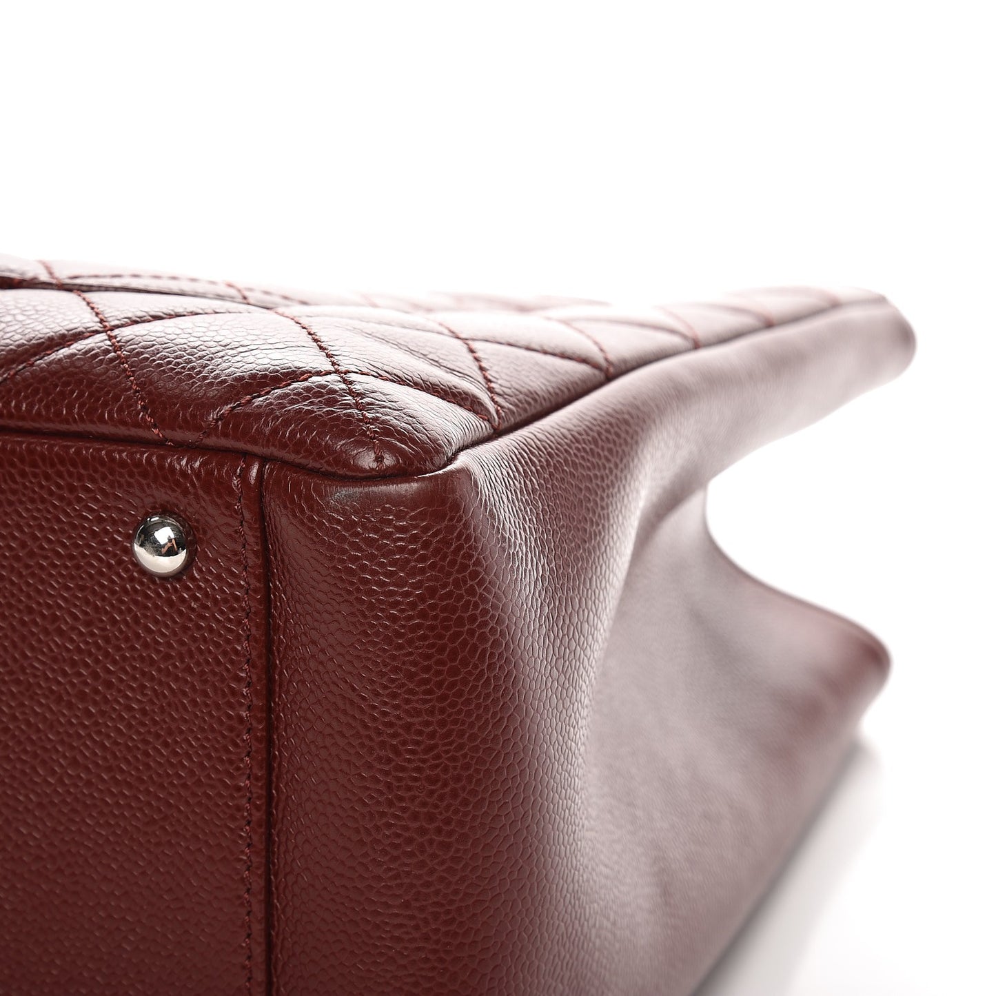 Caviar Quilted XL Grand Shopping Tote GST Dark Burgundy