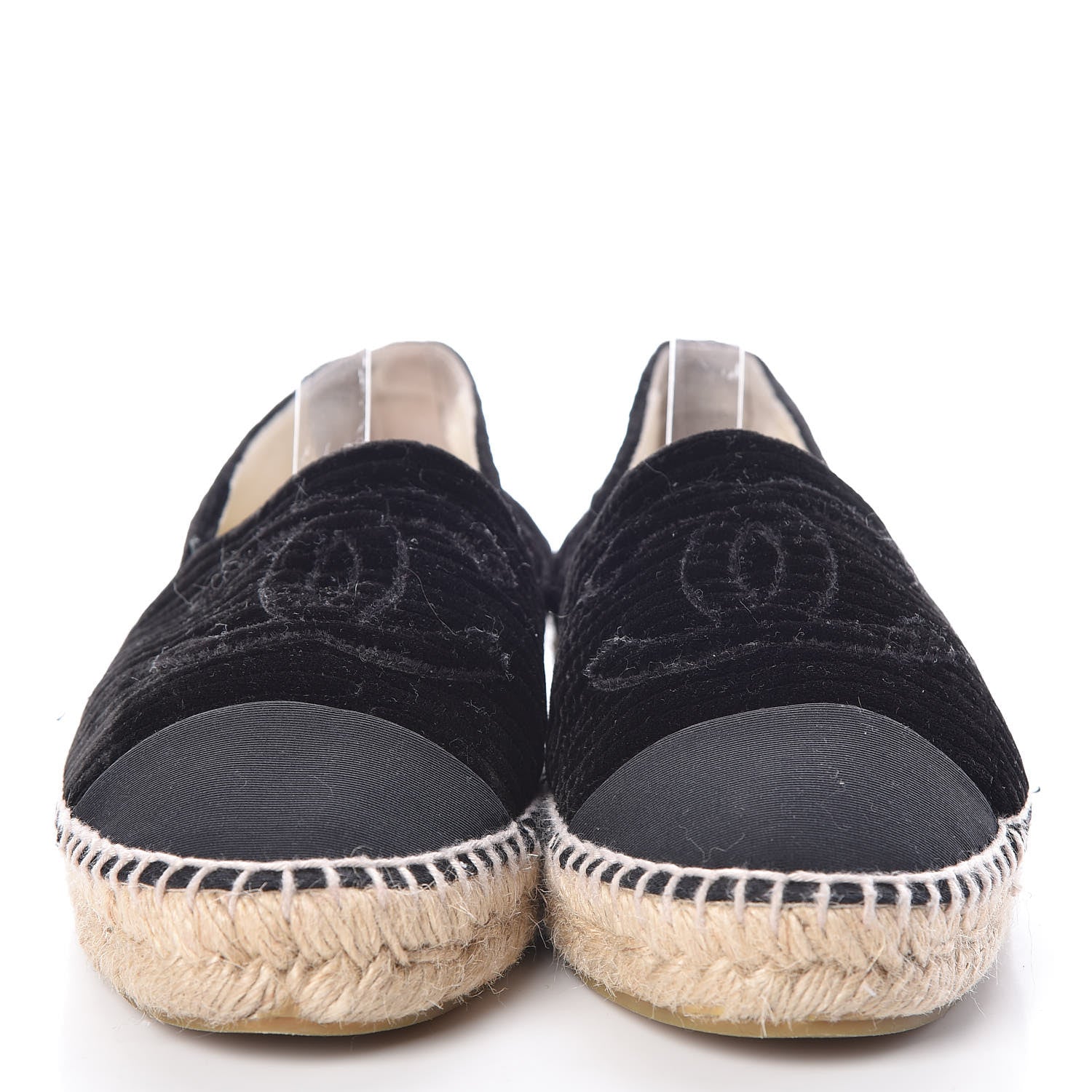 Chanel Velvet Grosgrain CC Espadrilles 40 Black 2 of 7