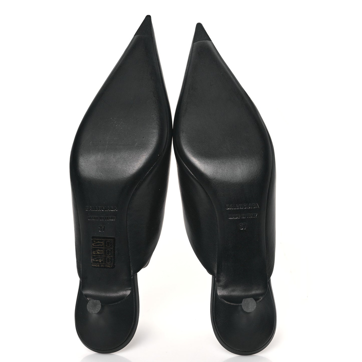Soft Nappa Pointed Toe Wrap 40mm Mules 37 Black