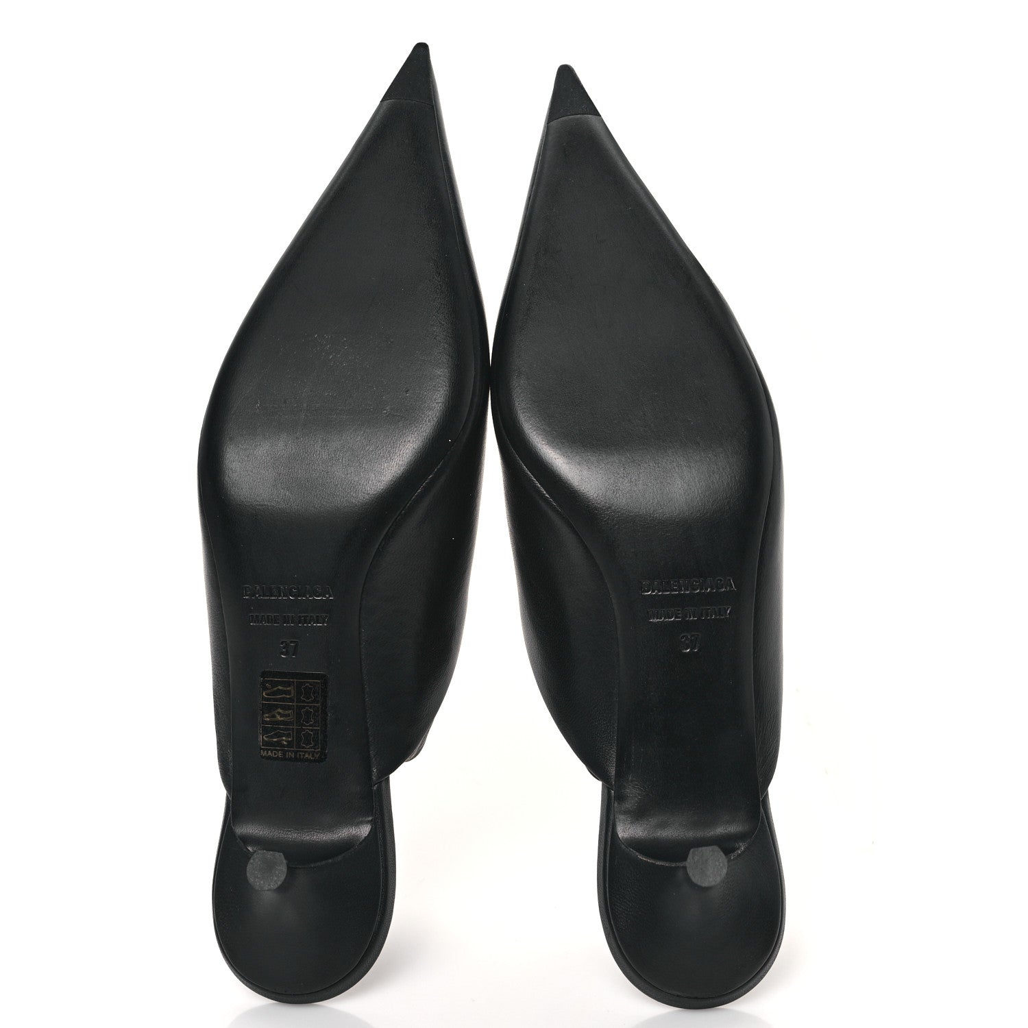 Balenciaga Soft Nappa Pointed Toe Wrap 40mm Mules 37 Black 5 of 9