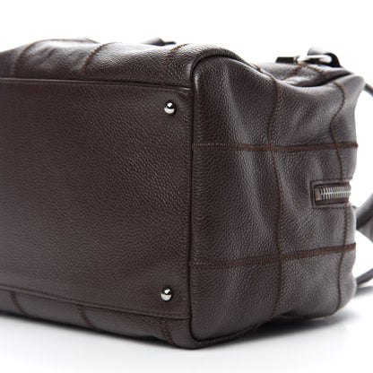 Chanel Caviar Square Stitched Bowler Dark Brown 10 of 11