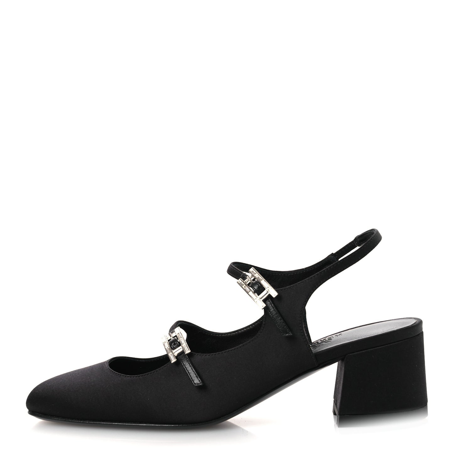 Satin Rhinestone Jackie 50 Pumps 37 Black