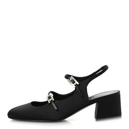 Hermes Satin Rhinestone Jackie 50 Pumps 37 Black 1 of 11