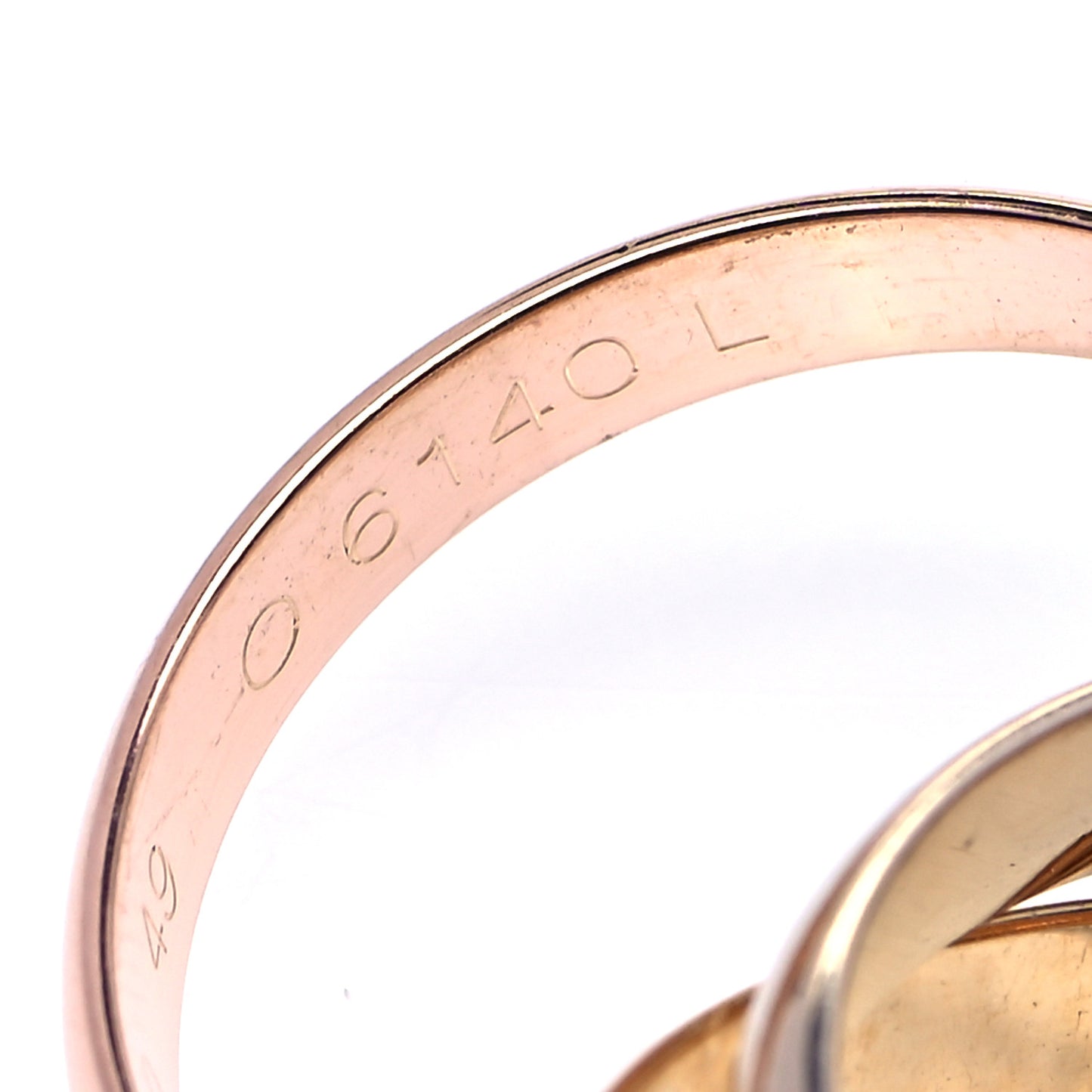 18K Pink Yellow White Gold Classic Les Must De Cartier Trinity Ring 49 4.75