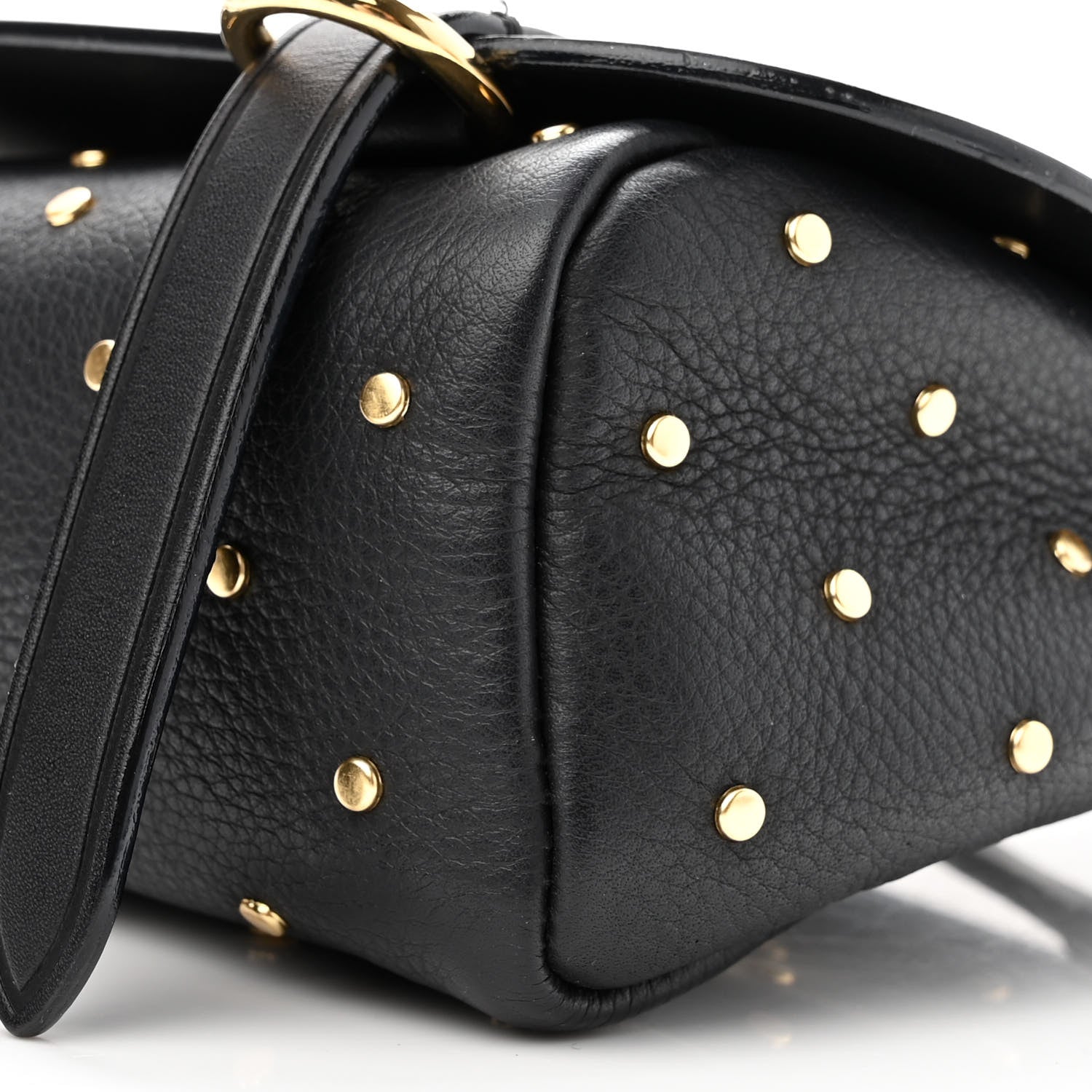 Burberry Soft Grain Calfskin Studded Baby Bridle Saddle Bag Black 8 of 8
