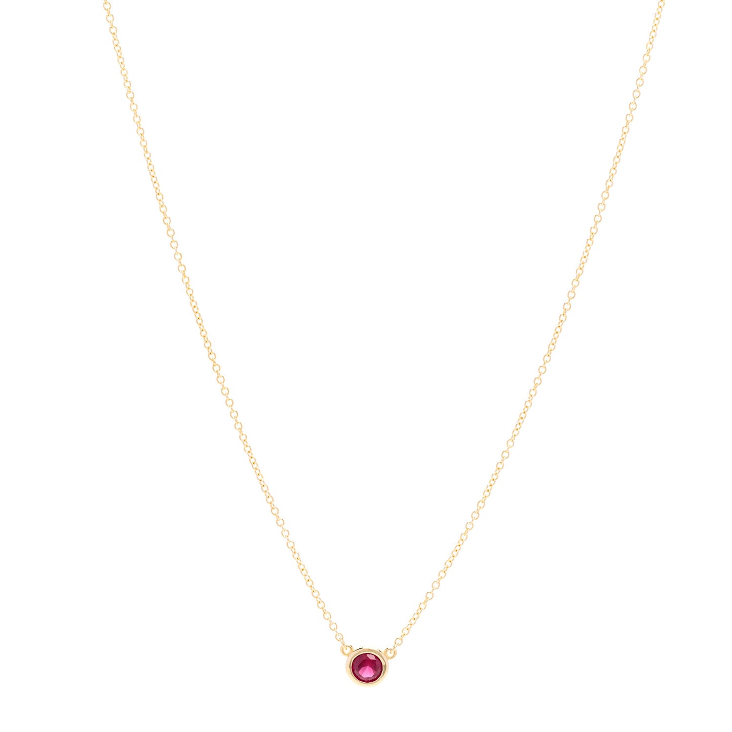 18K Yellow Gold Ruby Elsa Peretti Color By The Yard Pendant Necklace