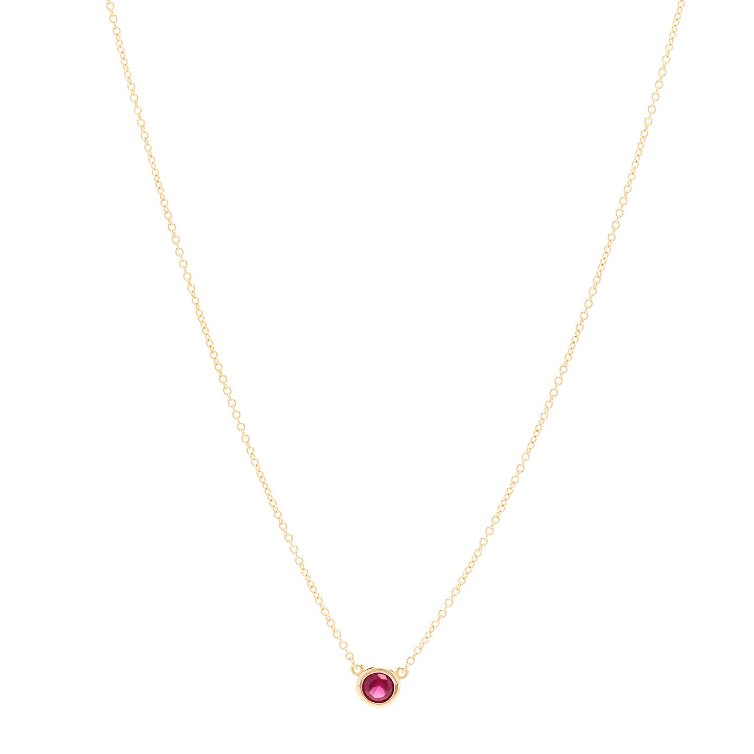 Tiffany 18K Yellow Gold Ruby Elsa Peretti Color By The Yard Pendant Necklace 1 of 5
