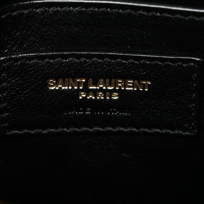 Saint Laurent Calfskin Y Quilted Monogram Small Loulou Chain Satchel Black 6 of 10