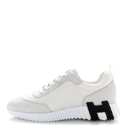 Hermes Technical Mesh Suede Goatskin Bouncing Sneakers 37 White 1 of 11