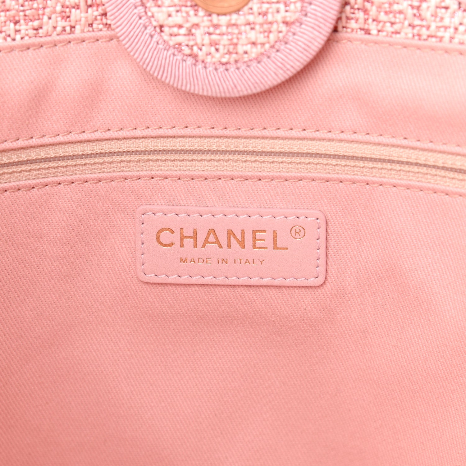 Chanel Lurex Boucle Small Deauville Tote Pink 6 of 11