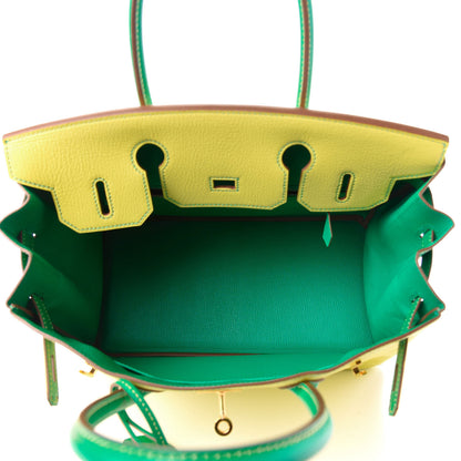 Hermes Chevre Mysore Horseshoe Birkin 30 Lime Menthe 5 of 11
