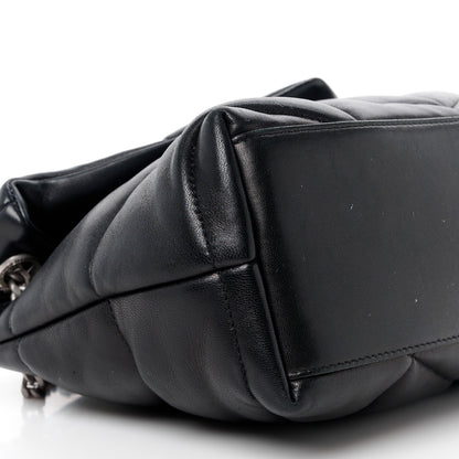 Saint Laurent Lambskin Quilted Small Loulou Puffer Monogram Chain Satchel Black 8 of 15