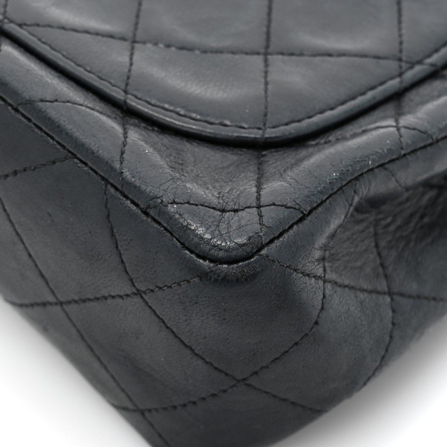 Lambskin Quilted Mini Square Flap Bag Black