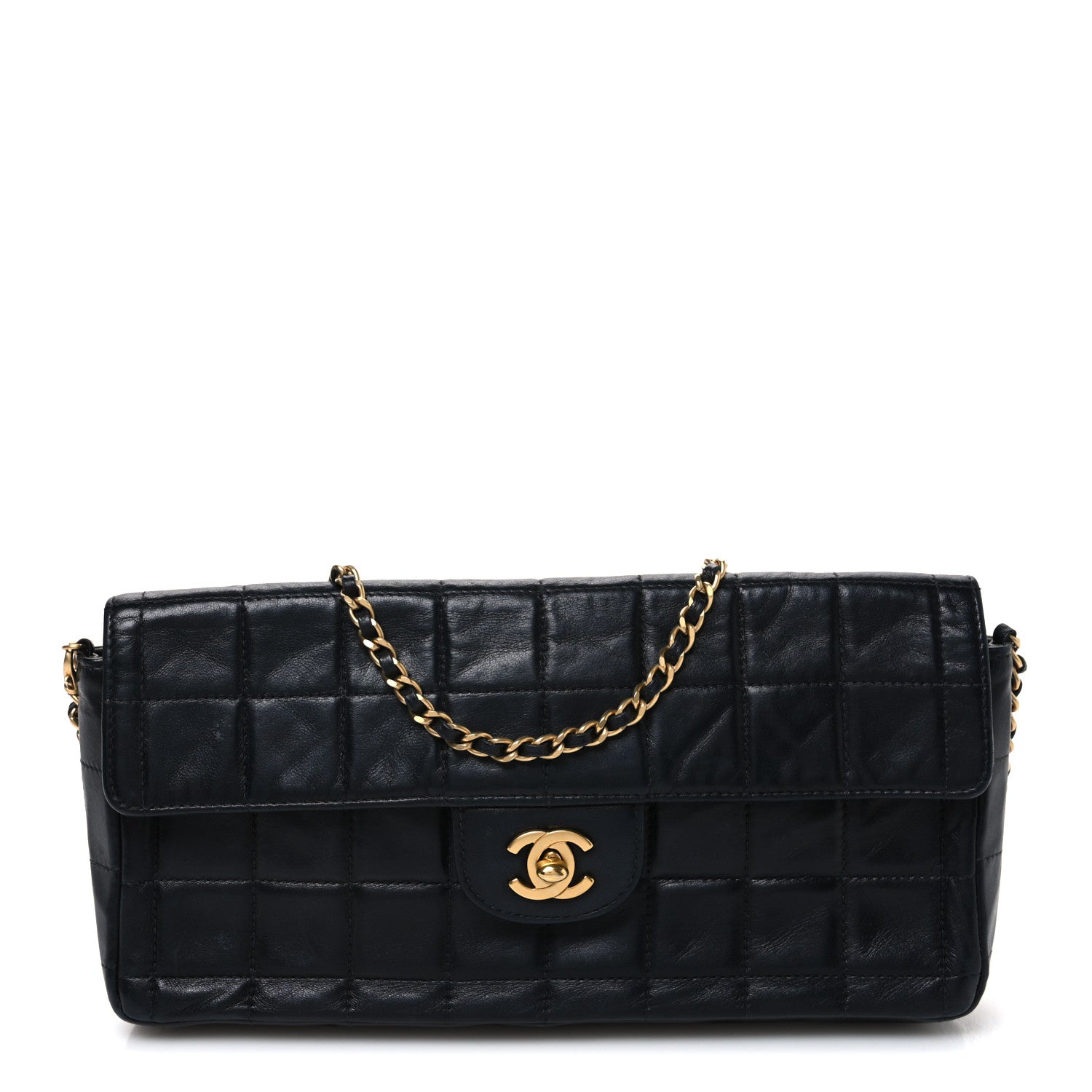 Chanel Lambskin East West Chocolate Bar Flap Black 1 of 10