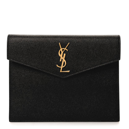 Saint Laurent Grain De Poudre Uptown Baby Pouch Black 1 of 10