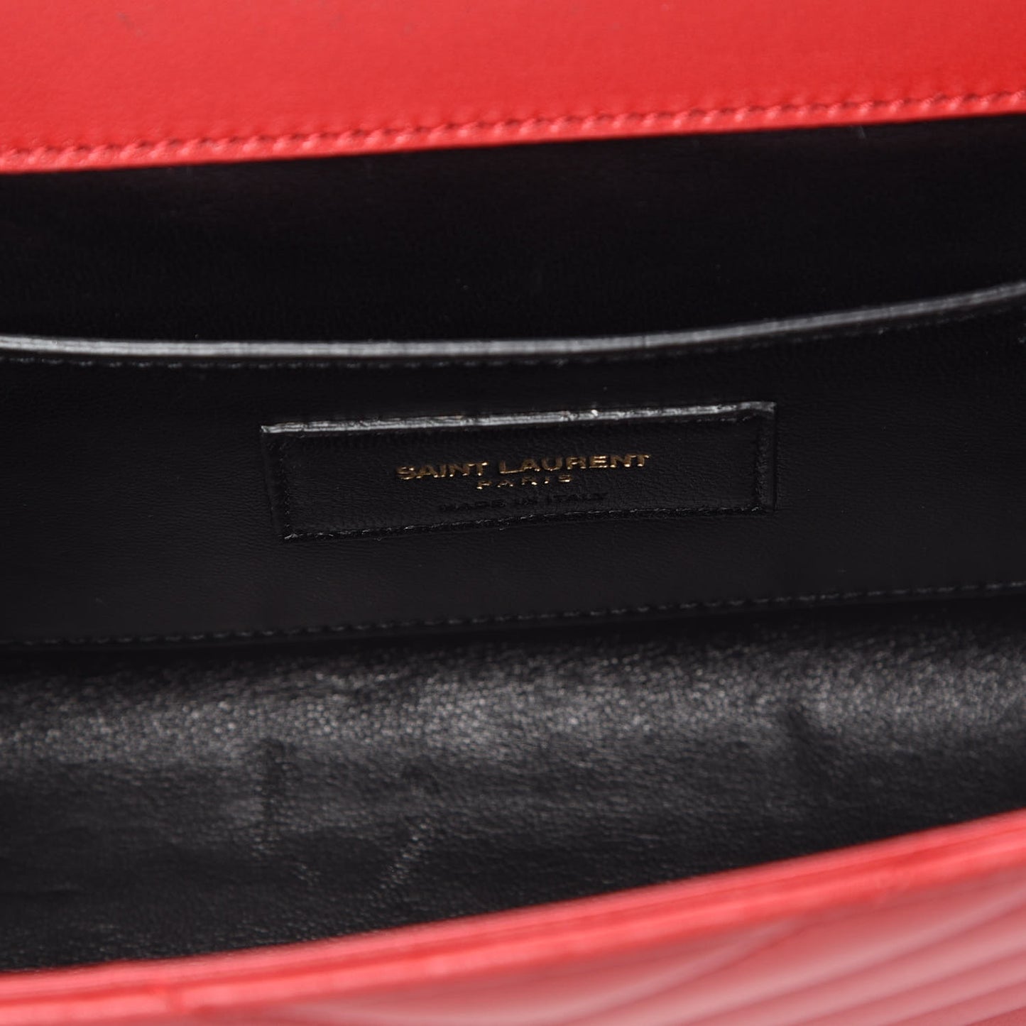 Lambskin Matelasse Chevron Small Monogram Satchel Red