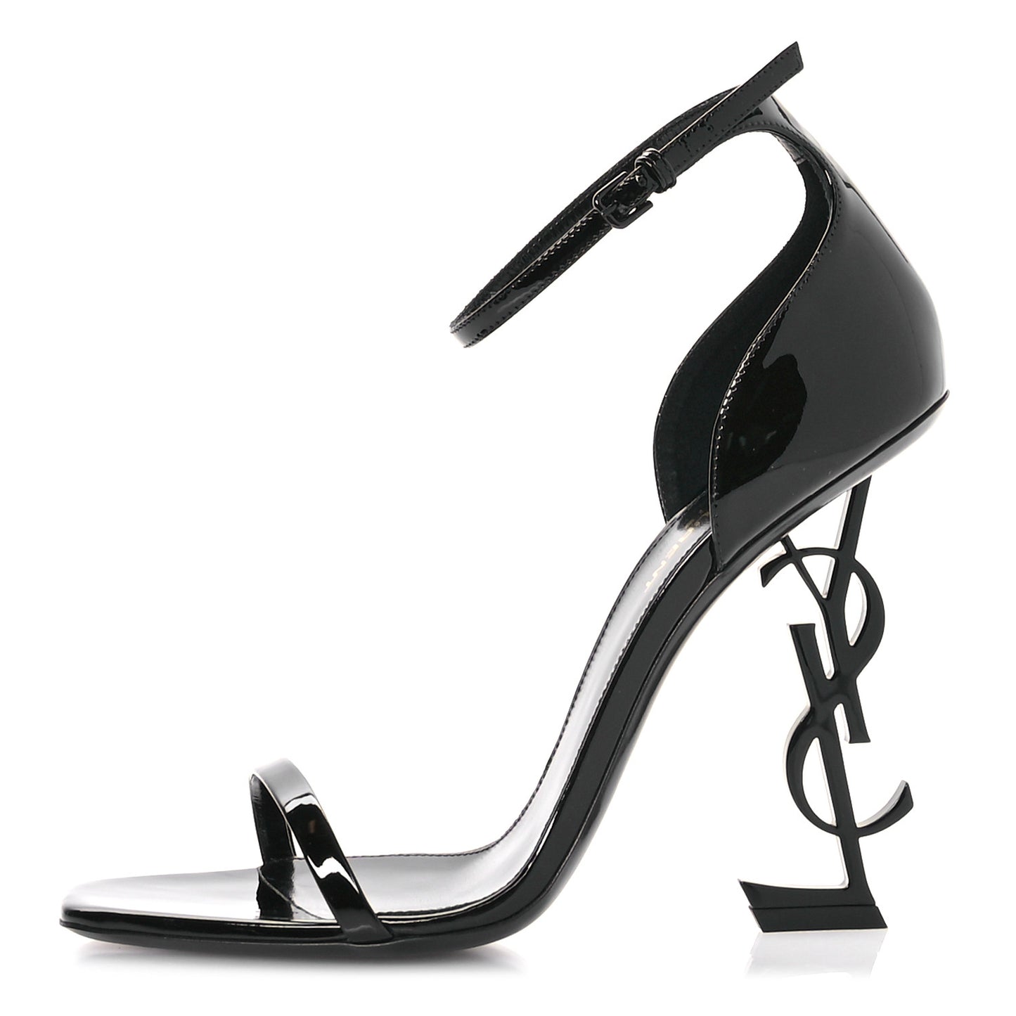 Patent Calfskin Opyum 110 Sandals 39.5 Black Gold
