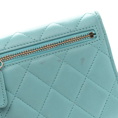 Chanel Lambskin Quilted Compact Flap Wallet Light Blue 18 of 18