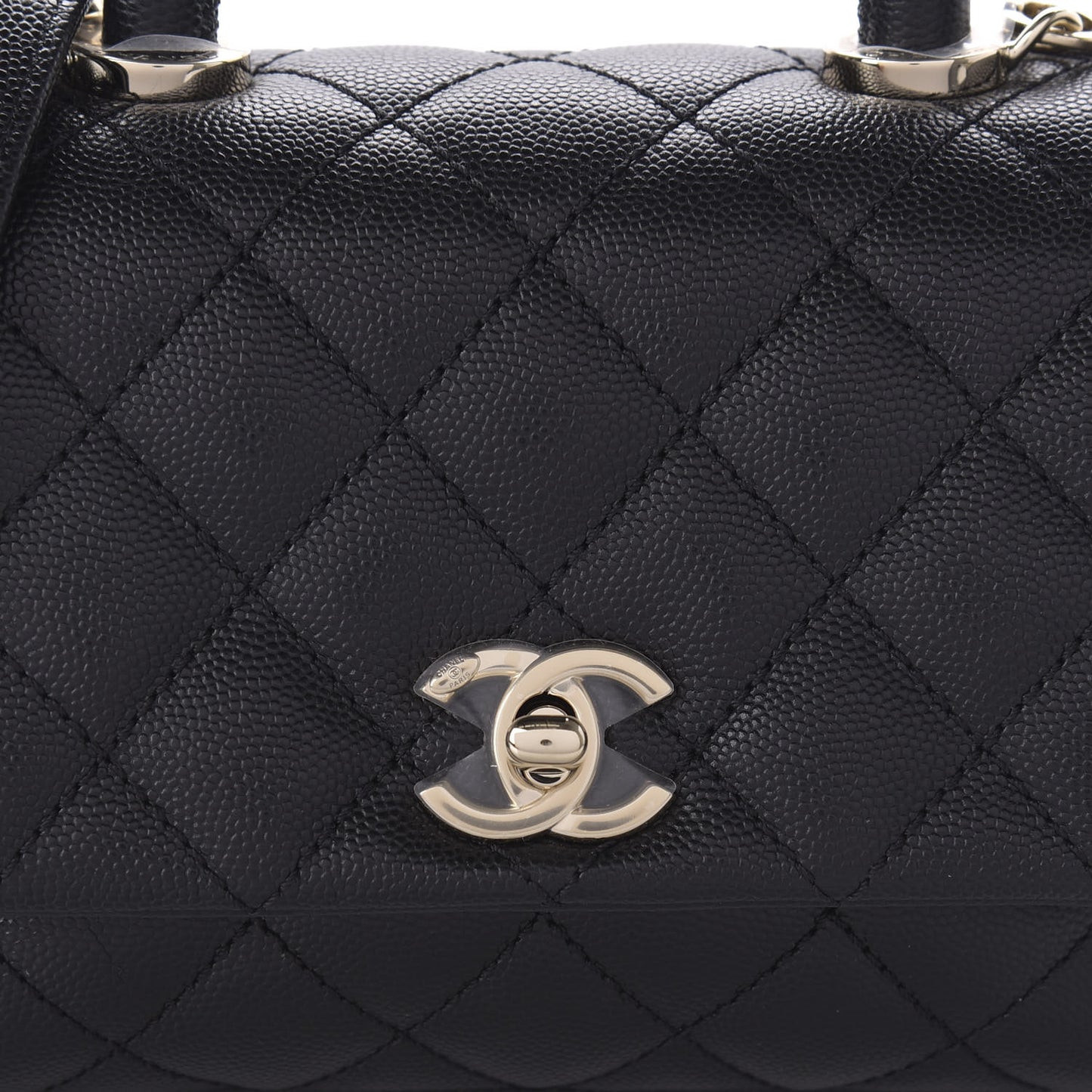 Caviar Quilted Extra Mini Coco Handle Flap Black