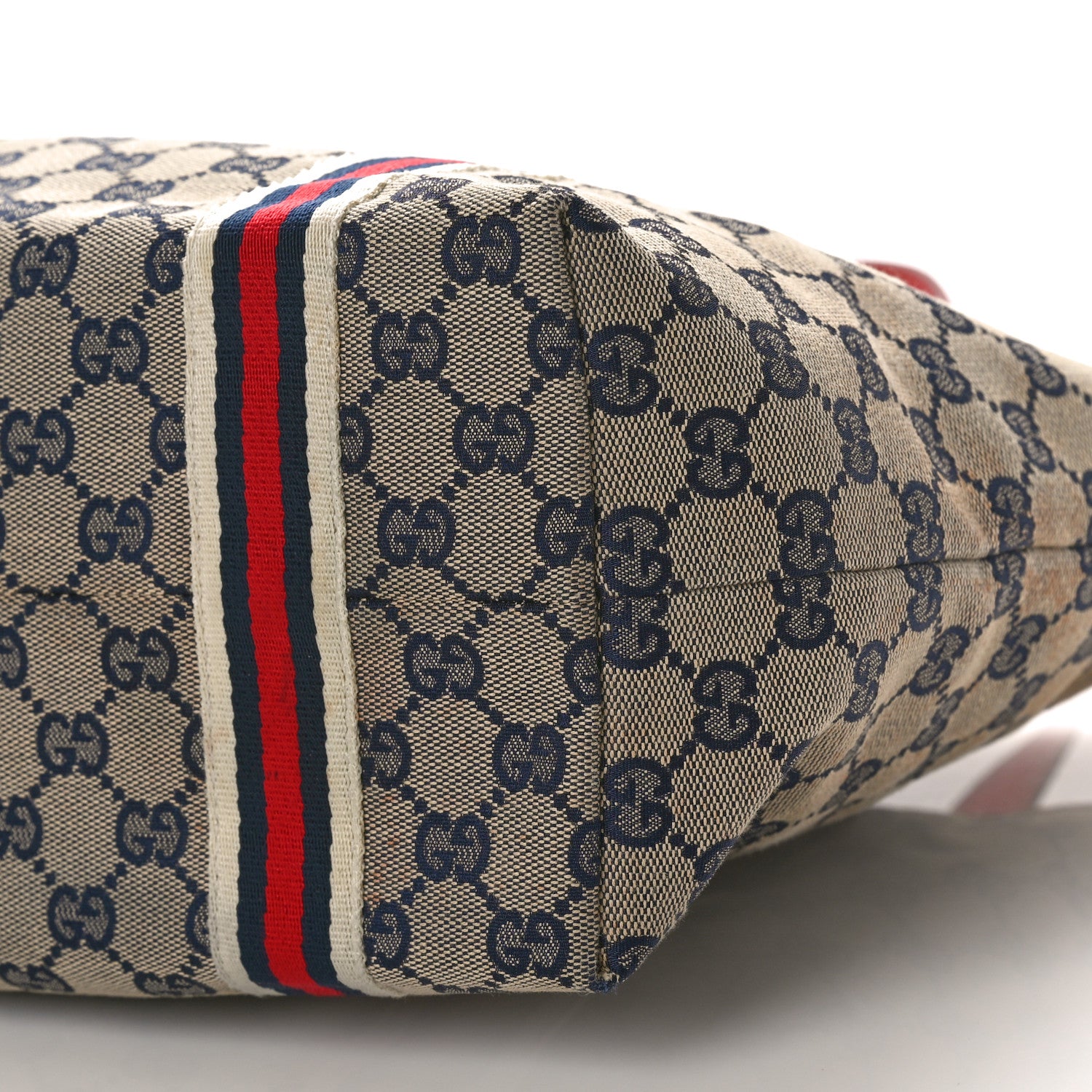 Gucci Monogram Medium Jolicoeur Tote Navy Red 10 of 14