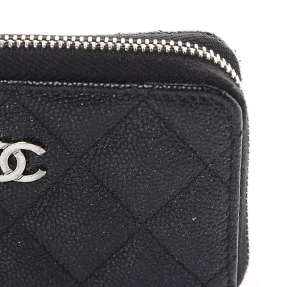 Chanel Metallic Caviar Quilted Zip Coin Purse Black 9 of 9