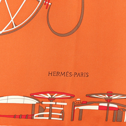Hermes Silk Complication Equestre Scarf 90 Potiron White Caramel 2 of 3