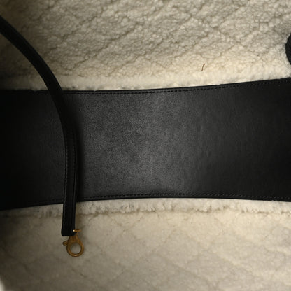 Chanel Crumpled Sheepskin Shearling Quilted Medium Chanel 25 Handbag Black White 6 of 11