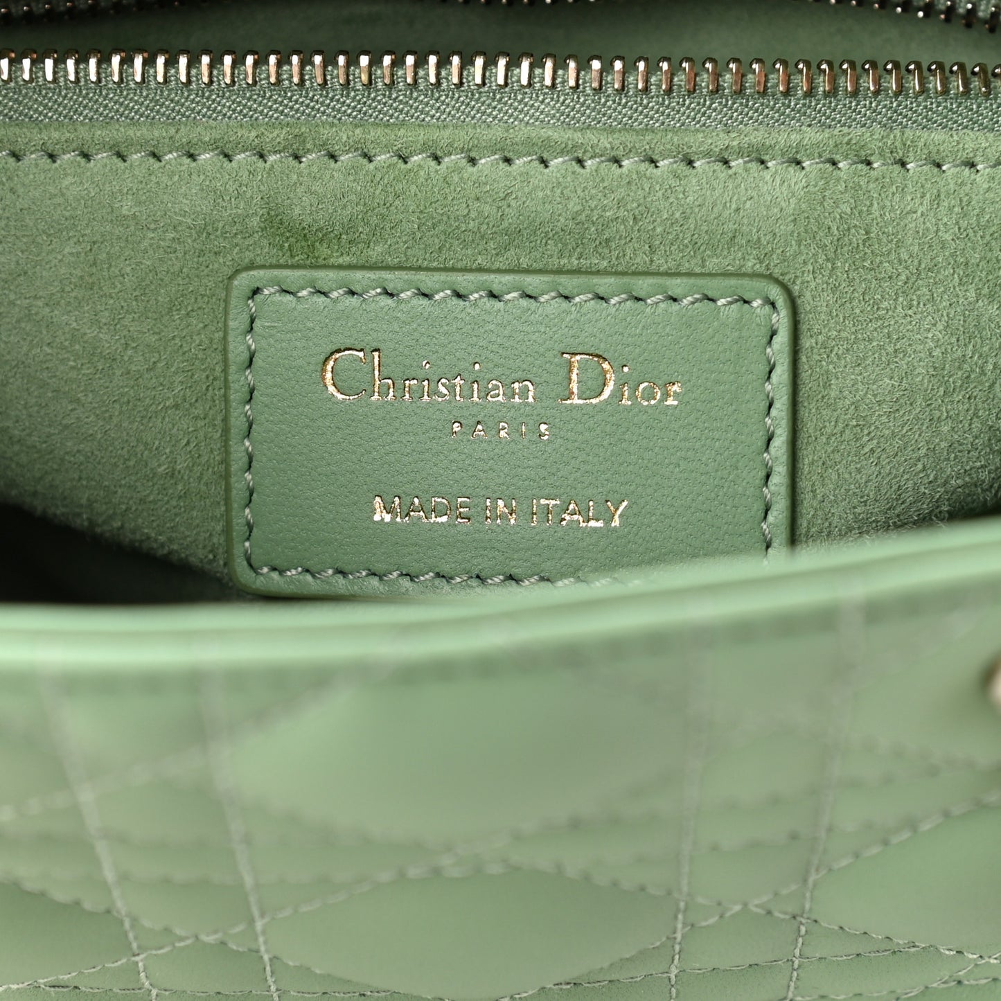 Lambskin Cannage Small My ABCDior Lady Dior Green