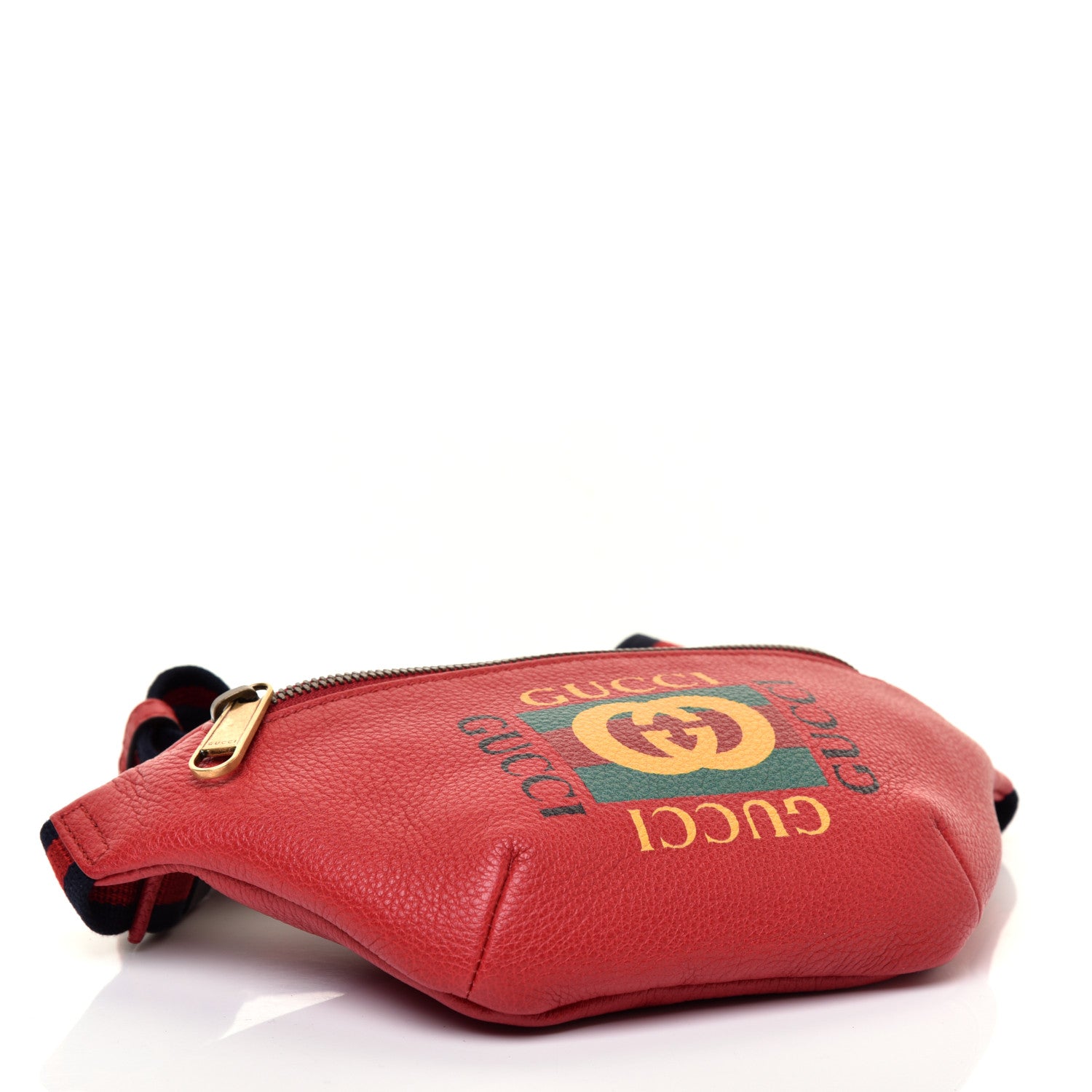 Gucci Grained Calfskin Small Logo Belt Bag Hibiscus Red 4 of 9