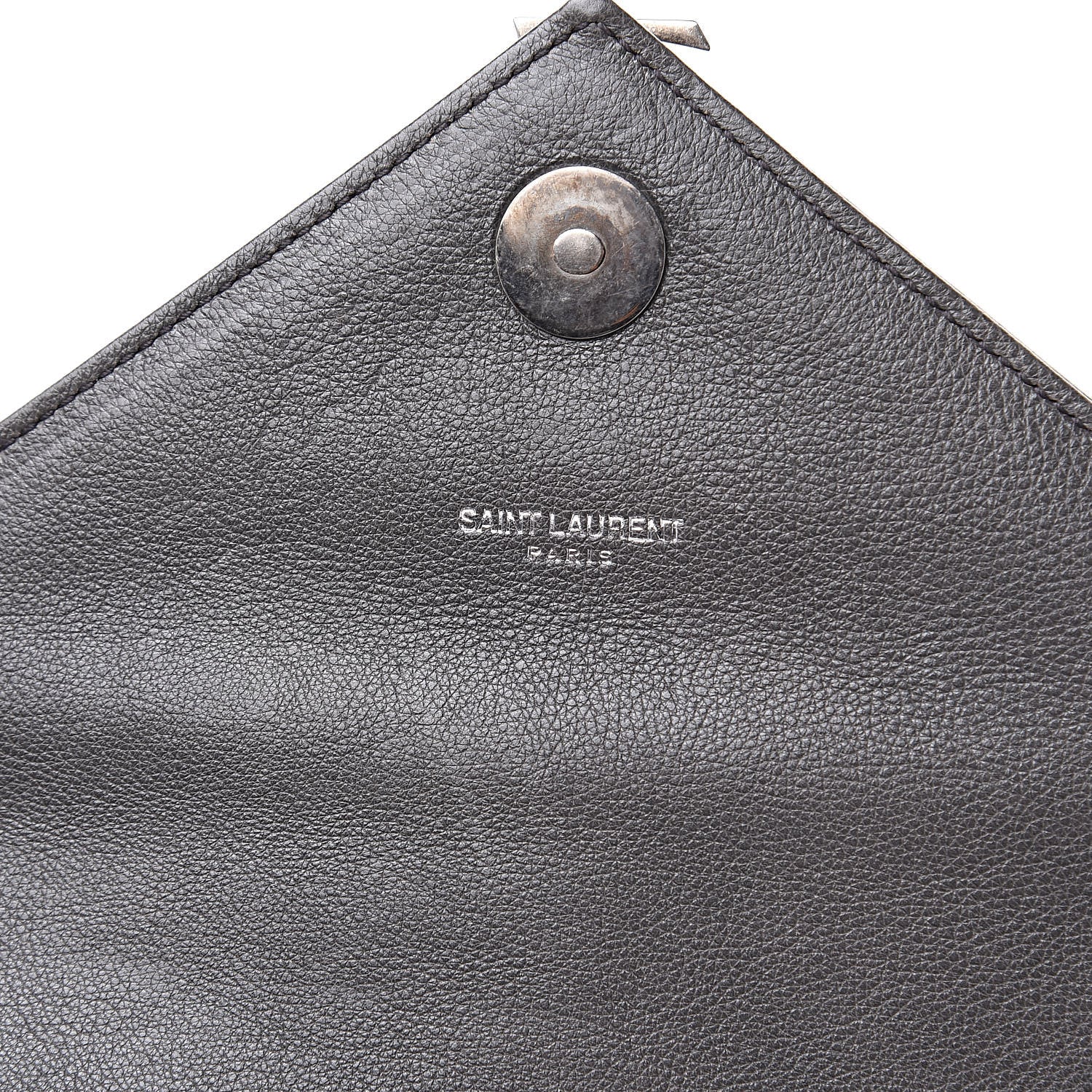 Saint Laurent Sheepskin Matelasse Chevron Monogram Medium College Bag Light Coal 7 of 13