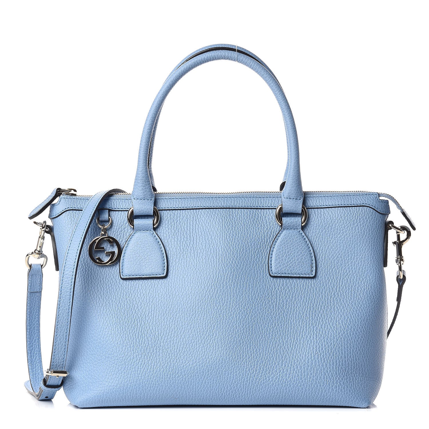 Gucci Dollar Calfskin GG Charm Satchel Mineral Blue 1 of 10