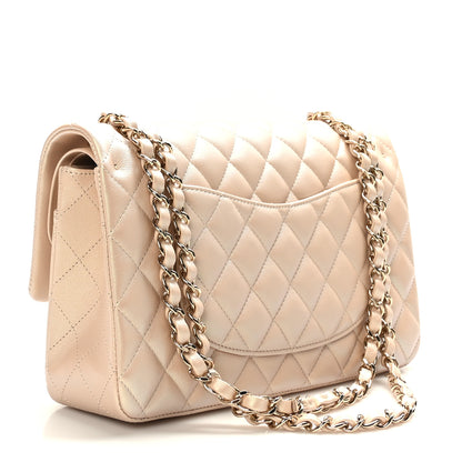 Chanel Iridescent Calfskin Quilted Medium Double Flap Beige 3 of 10