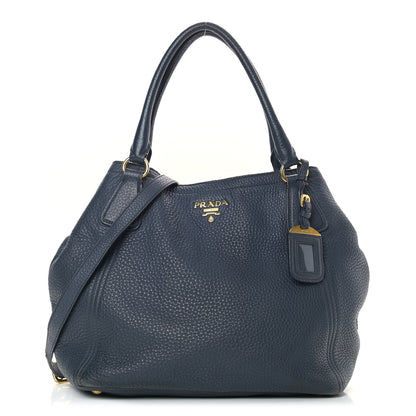 Prada Vitello Daino Shoulder Bag Bluette 1 of 23