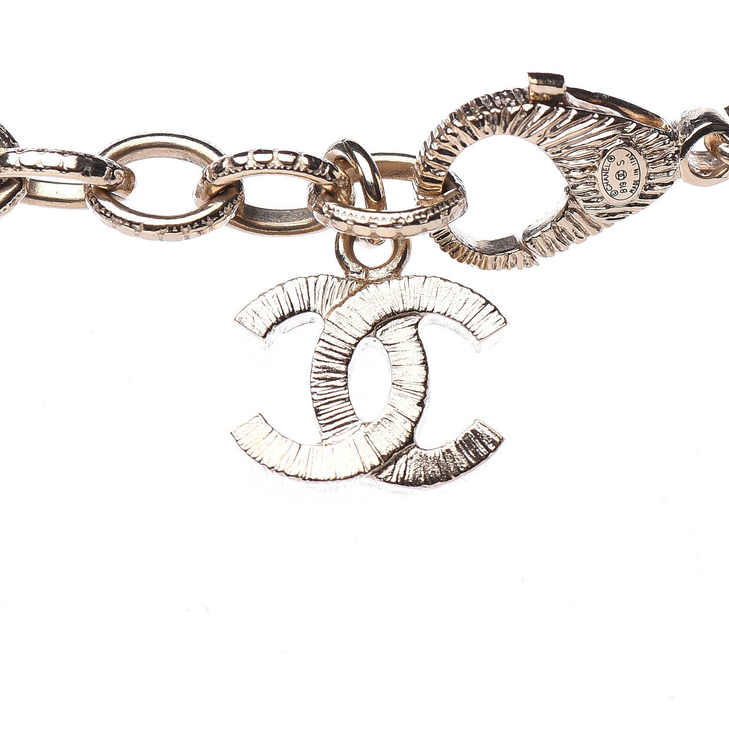 Chanel Crystal Baguette Pearl CC Cross Short Necklace Gold 3 of 4