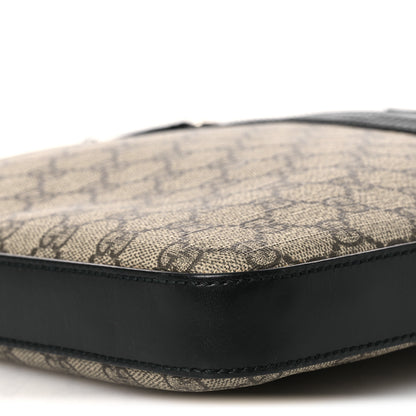 Gucci GG Supreme Monogram Flat Messenger Bag Black 9 of 13
