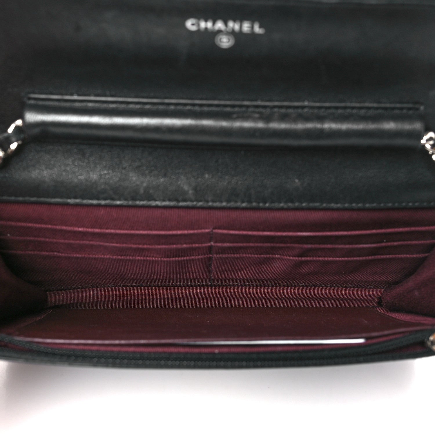 Chanel Lambskin Quilted Wallet On Chain WOC Black 5 of 12