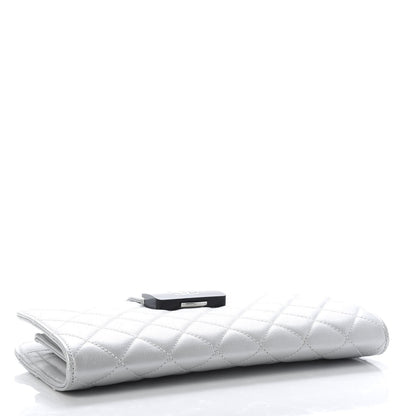 Chanel Metallic Sheepskin Quilted Beauty Lock Clutch Silver 4 of 12