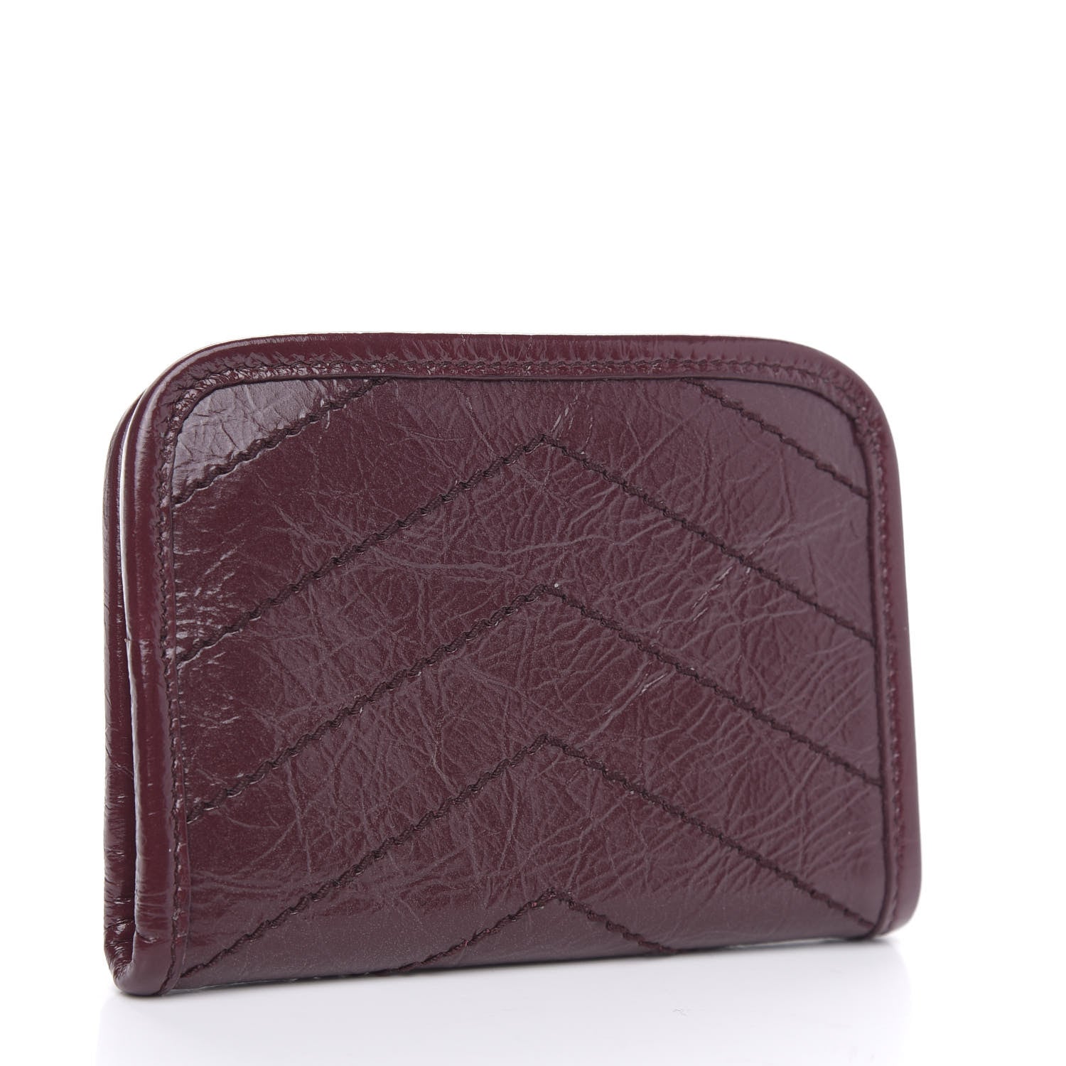Saint Laurent Crinkled Calfskin Matelasse Monogram Niki Card Holder Rouge Legion 3 of 6