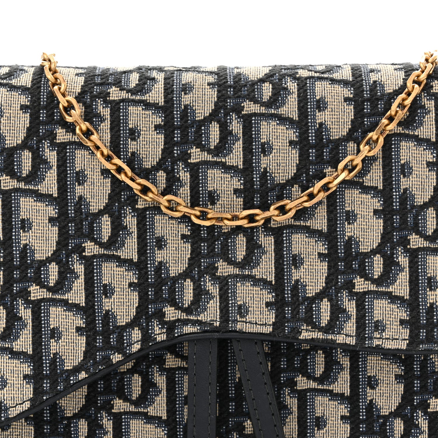 Christian Dior Oblique Saddle Chain Pouch Blue 7 of 10