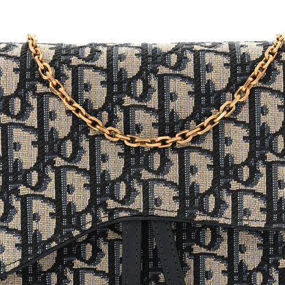 Christian Dior Oblique Saddle Chain Pouch Blue 7 of 10