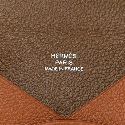 Hermes Evercolor Calvi Card Case Gold Etoupe 6 of 8